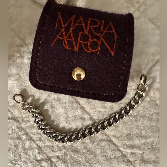 Marla Aaron MiniMega Curb Chain Silver Bracelet with gold loops - Picture 3 of 6